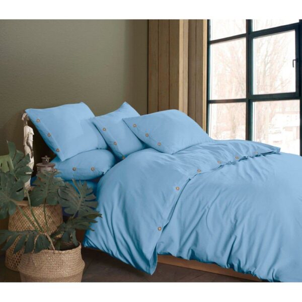 Bella Stone Wash Mavi Nevresim Takımı