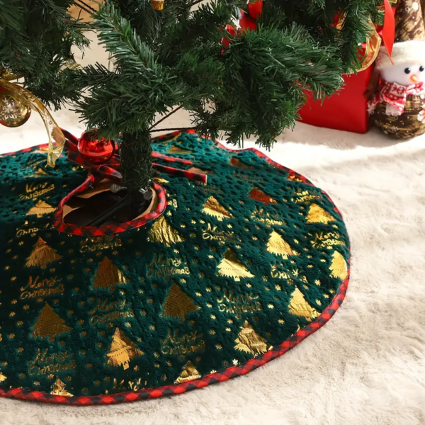 Altın Detaylı Dekoratif Yılbaşı Ağacı Altlığı