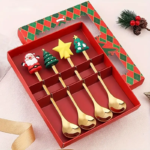 Noel Temalı Çatal Kaşık Seti - Hediye Kutulu