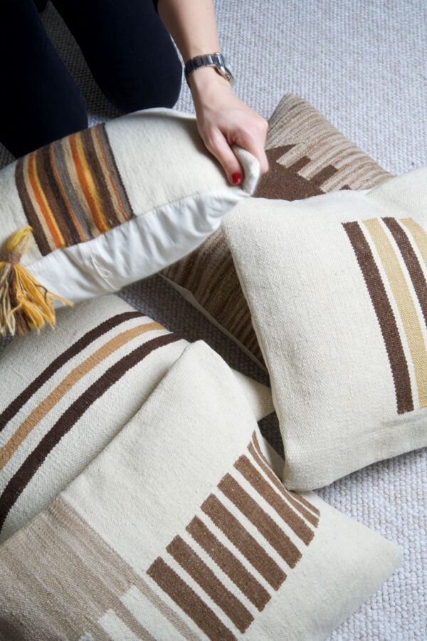 Mardin Yünlü Kırlent Kılıfı | El Yapımı Geleneksel Dokuma